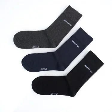 BATZ LIFESTYLE 3 páry Pánské (černé/modré/šedé) klasické ponožky