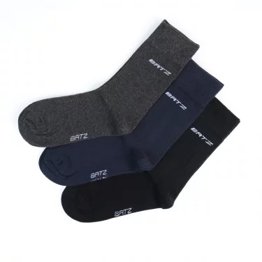 BATZ LIFESTYLE 3 páry Pánské (černé/modré/šedé) klasické ponožky