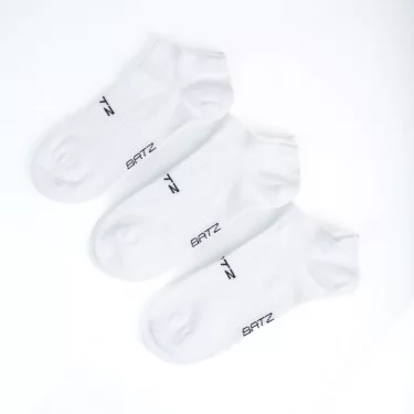 BATZ LIFESTYLE 3 páry Unisex (bílá/bílá/bílá) kotníkových ponožek