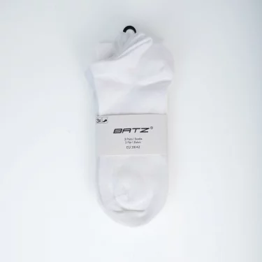 BATZ LIFESTYLE 3 páry Unisex (bílá/bílá/bílá) kotníkových ponožek