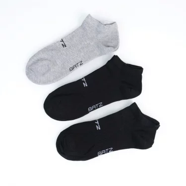 BATZ LIFESTYLE 3 páry Unisex (černá/černá/šedá) kotníkové ponožky