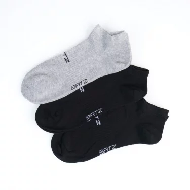 BATZ LIFESTYLE 3 páry Unisex (černá/černá/šedá) kotníkové ponožky