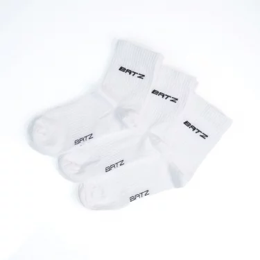 BATZ LIFESTYLE 3 páry Unisex (bílá/bílá/bílá) crew ponožky