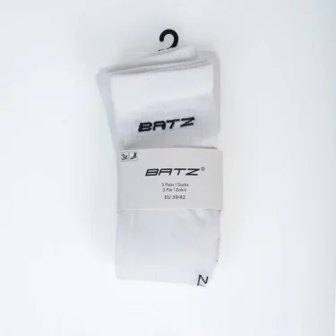 BATZ LIFESTYLE 3 páry Unisex (bílá/bílá/bílá) crew ponožky